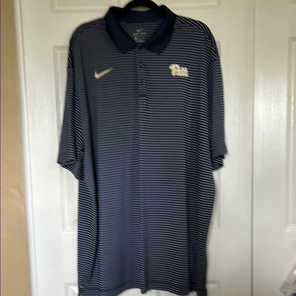 Nike Men's Pitt Blue and White Striped Polo Shirt - Picture 5 of 5